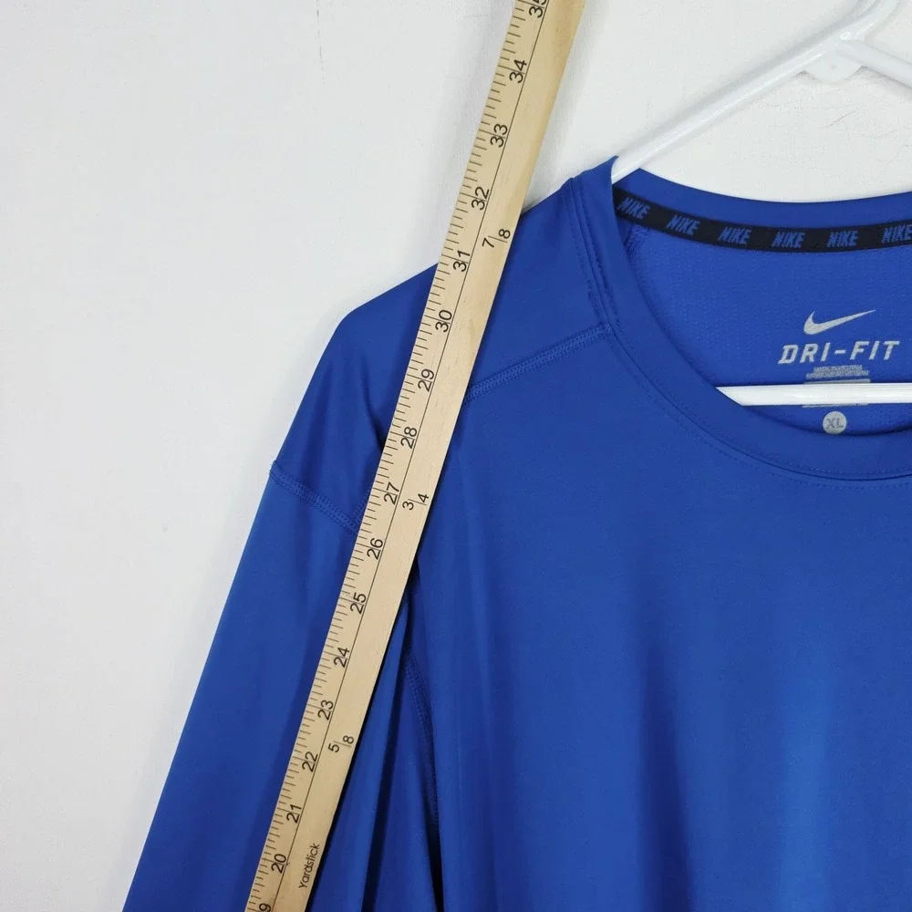 Nike Dri Fit Men's XL Blue Long‎ Sleeve Training Shirt Style 408329-493 Stretch